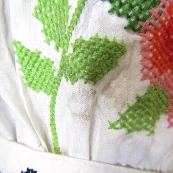 NEW FARM RIO Womens Conscious Embroidered Poplin Dress Size S Floral Off White - Picture 8 of 12